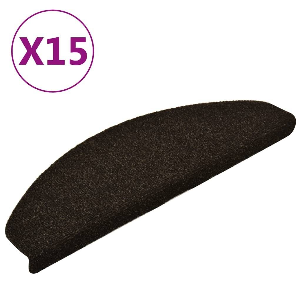 Selbstklebende Treppenmatten 15 Stk. Dunkelbraun 65x21x4cm-1