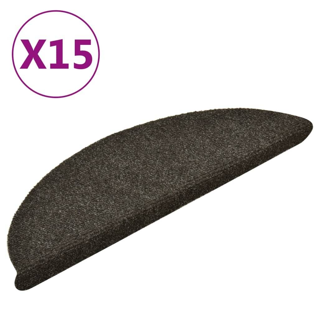 Selbstklebende Treppenmatten 15 Stk. Hellbraun 56x17x3cm-1