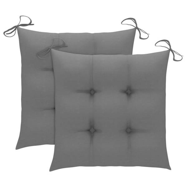 Stuhlkissen 2 Stk. Grau 40x40x7 cm Stoff