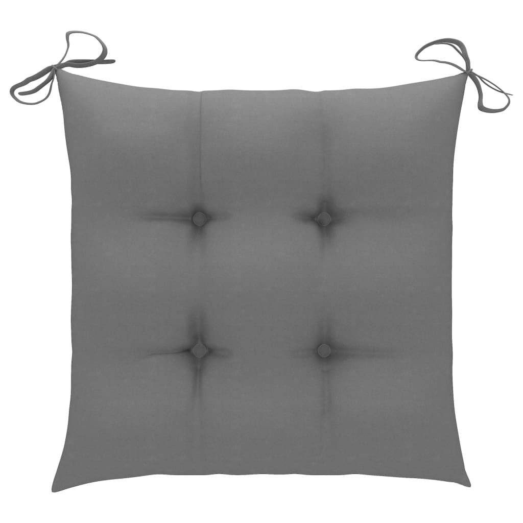 Stuhlkissen 2 Stk. Grau 40x40x7 cm Stoff-1