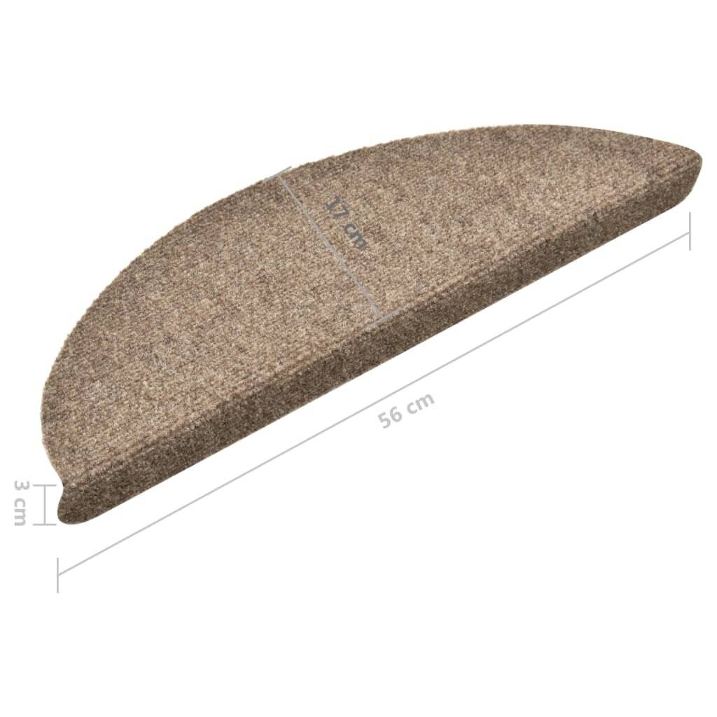 Treppenmatten Selbstklebend 15 Stk. Creme 56x17x3cm Nadelvlies-6