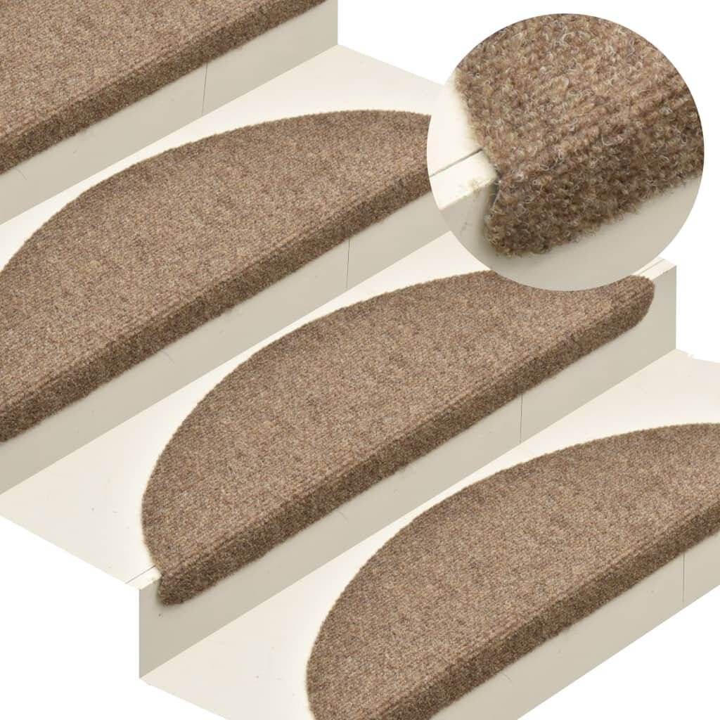 Treppenmatten Selbstklebend 15 Stk. Creme 56x17x3cm Nadelvlies-0