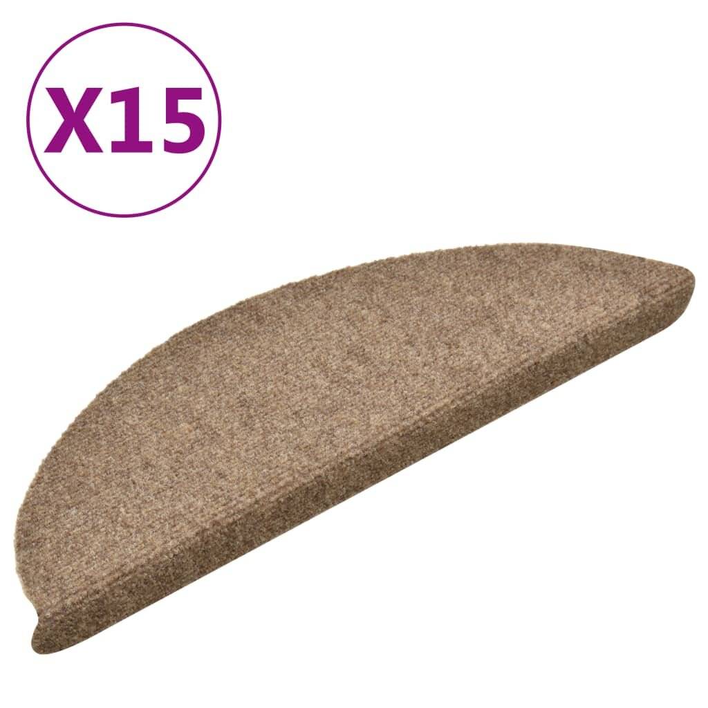Treppenmatten Selbstklebend 15 Stk. Creme 56x17x3cm Nadelvlies-1