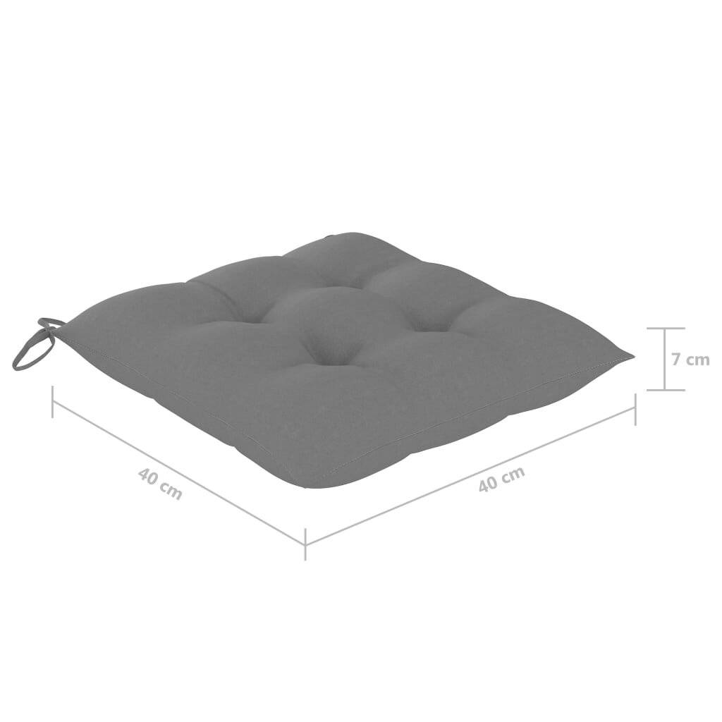 Stuhlkissen 4 Stk. Grau 40x40x7 cm Stoff-5