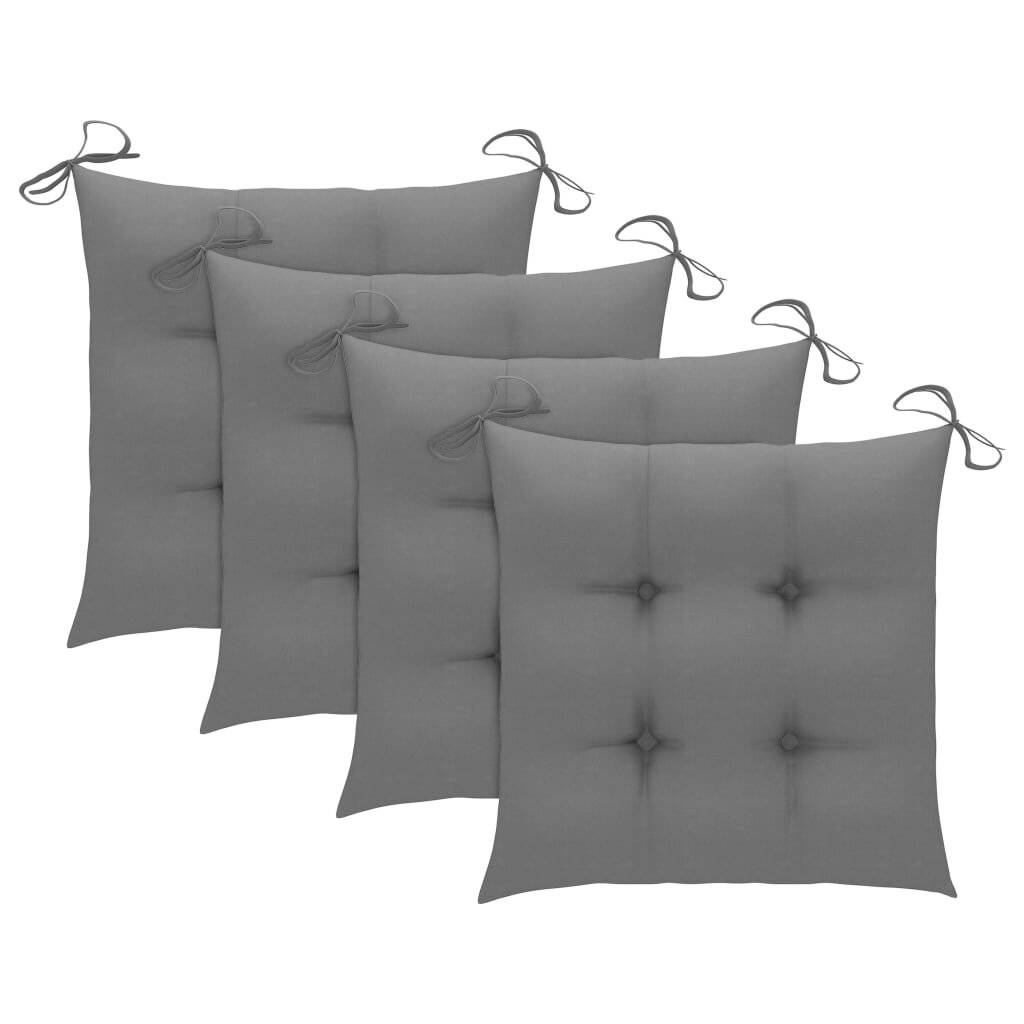Stuhlkissen 4 Stk. Grau 40x40x7 cm Stoff-0