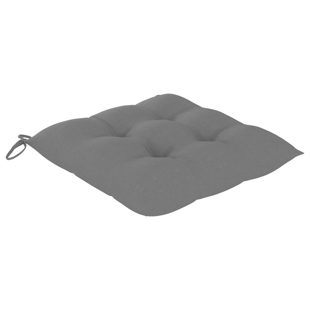 Stuhlkissen 4 Stk. Grau 40x40x7 cm Stoff-2