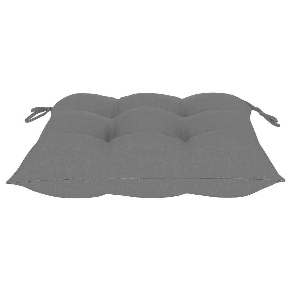 Stuhlkissen 4 Stk. Grau 40x40x7 cm Stoff-3