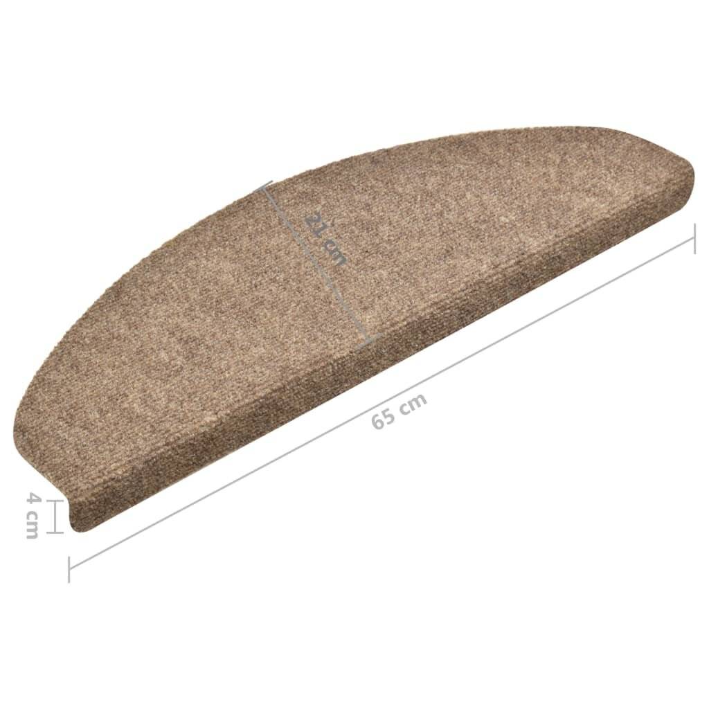 Treppenmatten Selbstklebend 15 Stk. Creme 65x21x4cm Nadelvlies-6