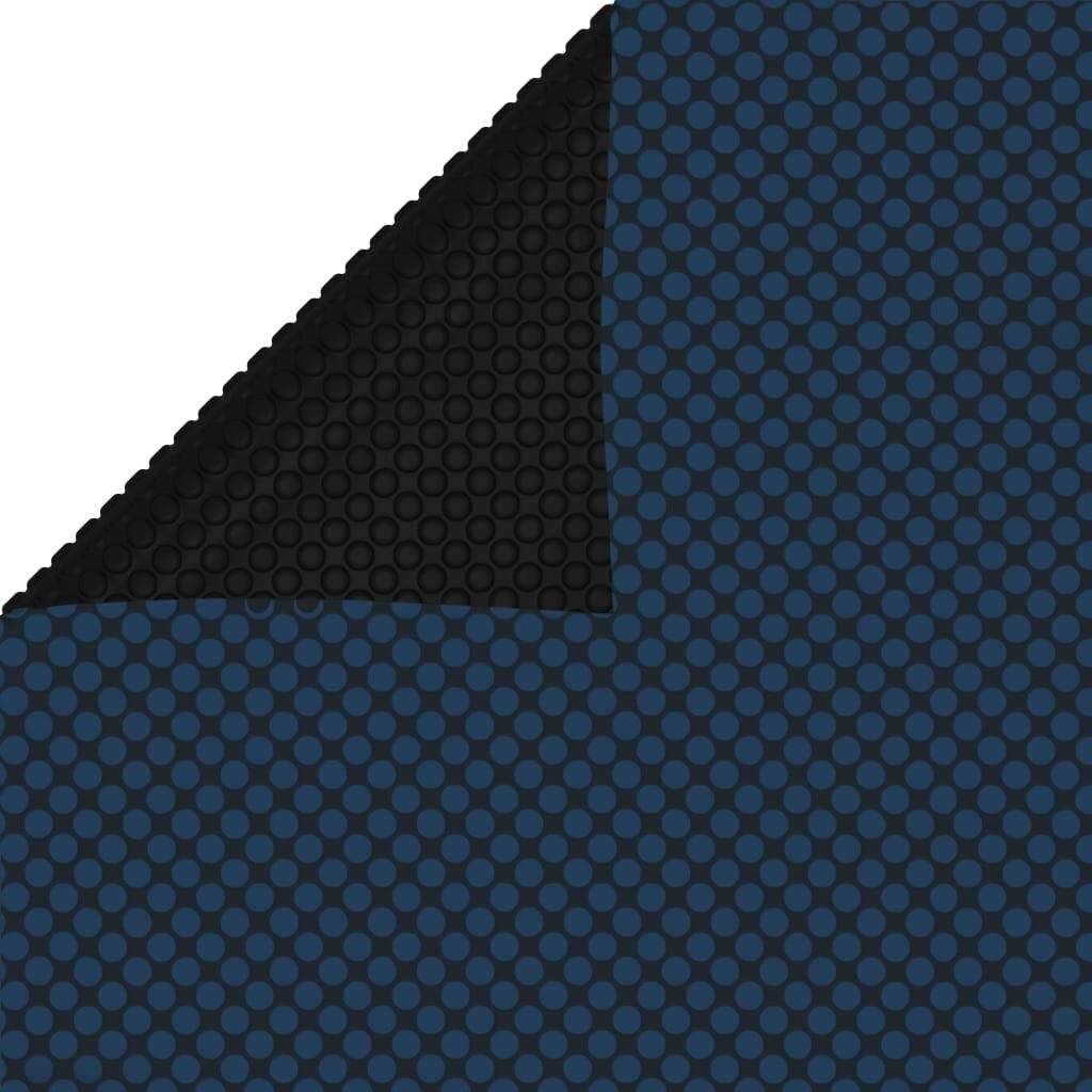 Treibende Pool-Solarplane PE 450x220 cm Schwarz und Blau-5