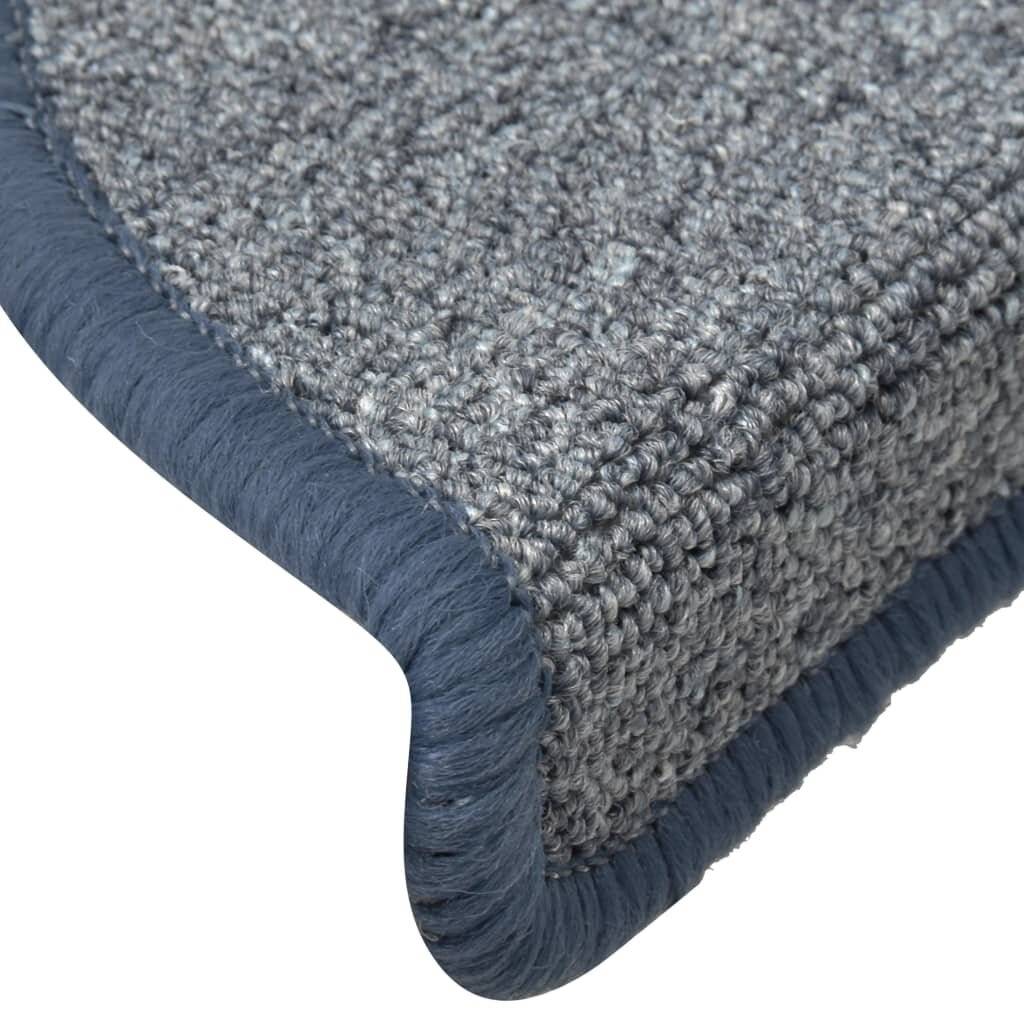 Treppenmatten 15 Stk. Hellgrau und Blau 56x17x3 cm-6