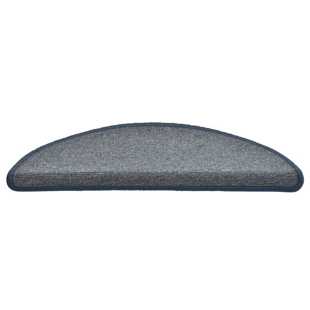 Treppenmatten 15 Stk. Hellgrau und Blau 56x17x3 cm-4