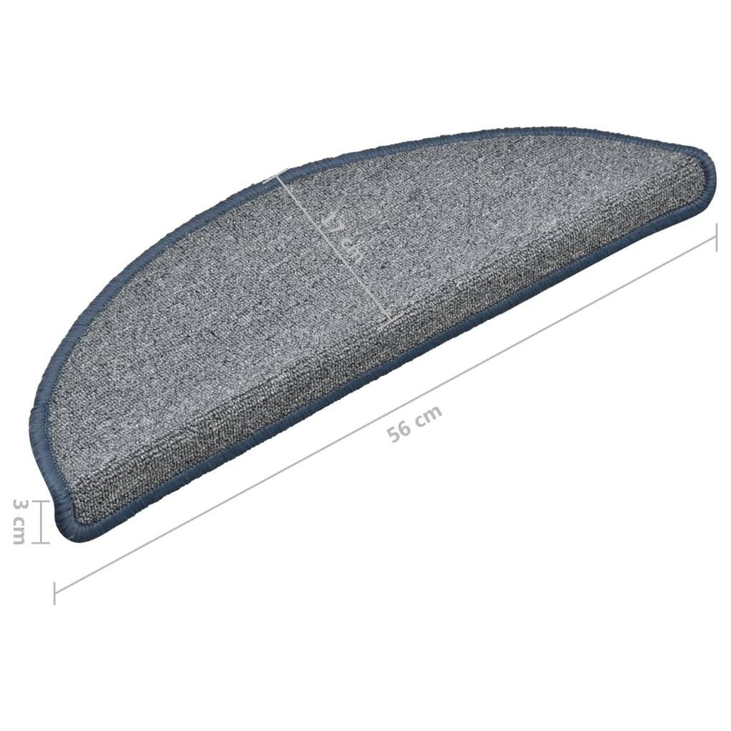 Symbolbild für Treppenmatten 15 Stk. Hellgrau und Blau 56x17x3 cm