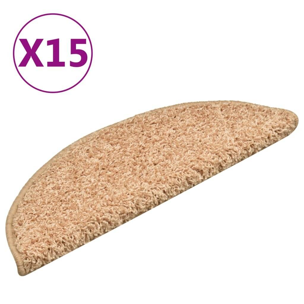 Treppenmatten 15 Stk. Golden 56x17x3 cm-1