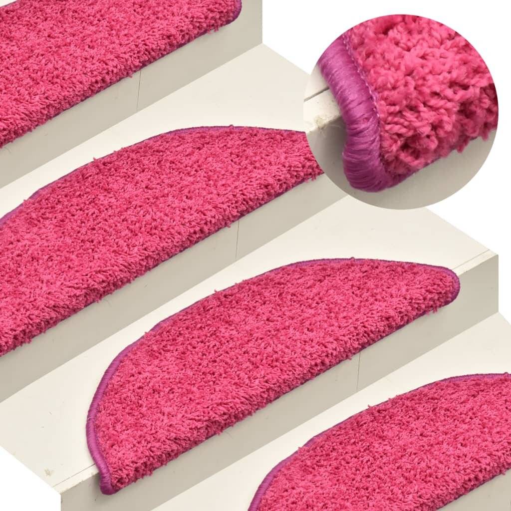 Treppenmatten 15 Stk. Rosa 56x17x3 cm-0