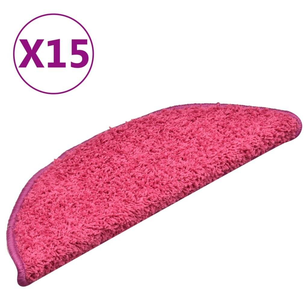Treppenmatten 15 Stk. Rosa 56x17x3 cm-1