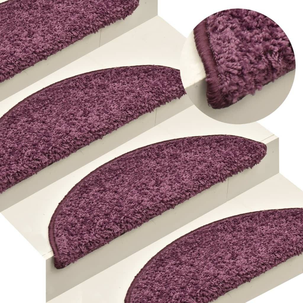 Treppenmatten 15 Stk. Dunkelviolett 56x17x3 cm-0