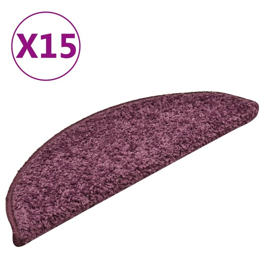 Treppenmatten 15 Stk. Dunkelviolett 56x17x3 cm-1