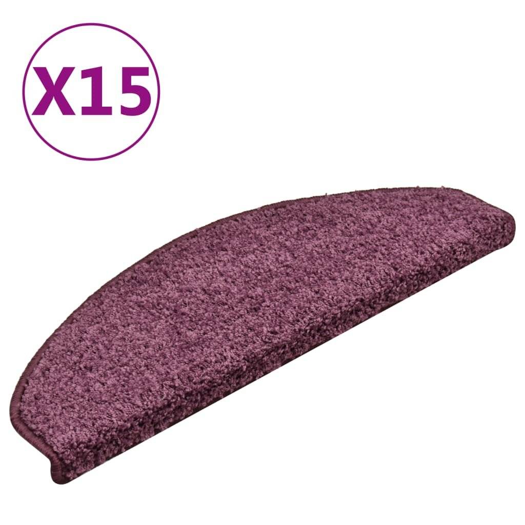 Treppenmatten 15 Stk. Dunkelviolett 65x21x4 cm-1
