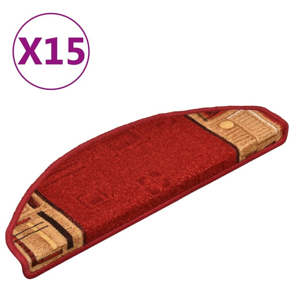 Treppenmatten Selbstklebend 15 Stk. Rot 65x21x4 cm-1
