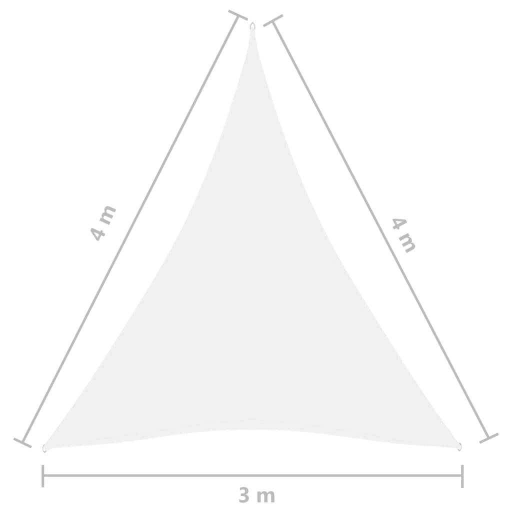 vidaXL Sonnensegel Oxford-Gewebe Dreieckig 3x4x4 m Weiß-5