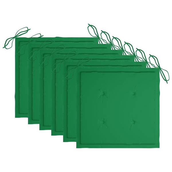 Gartenstuhl-Sitzkissen 6 Stk. Grün 50x50x4 cm Stoff