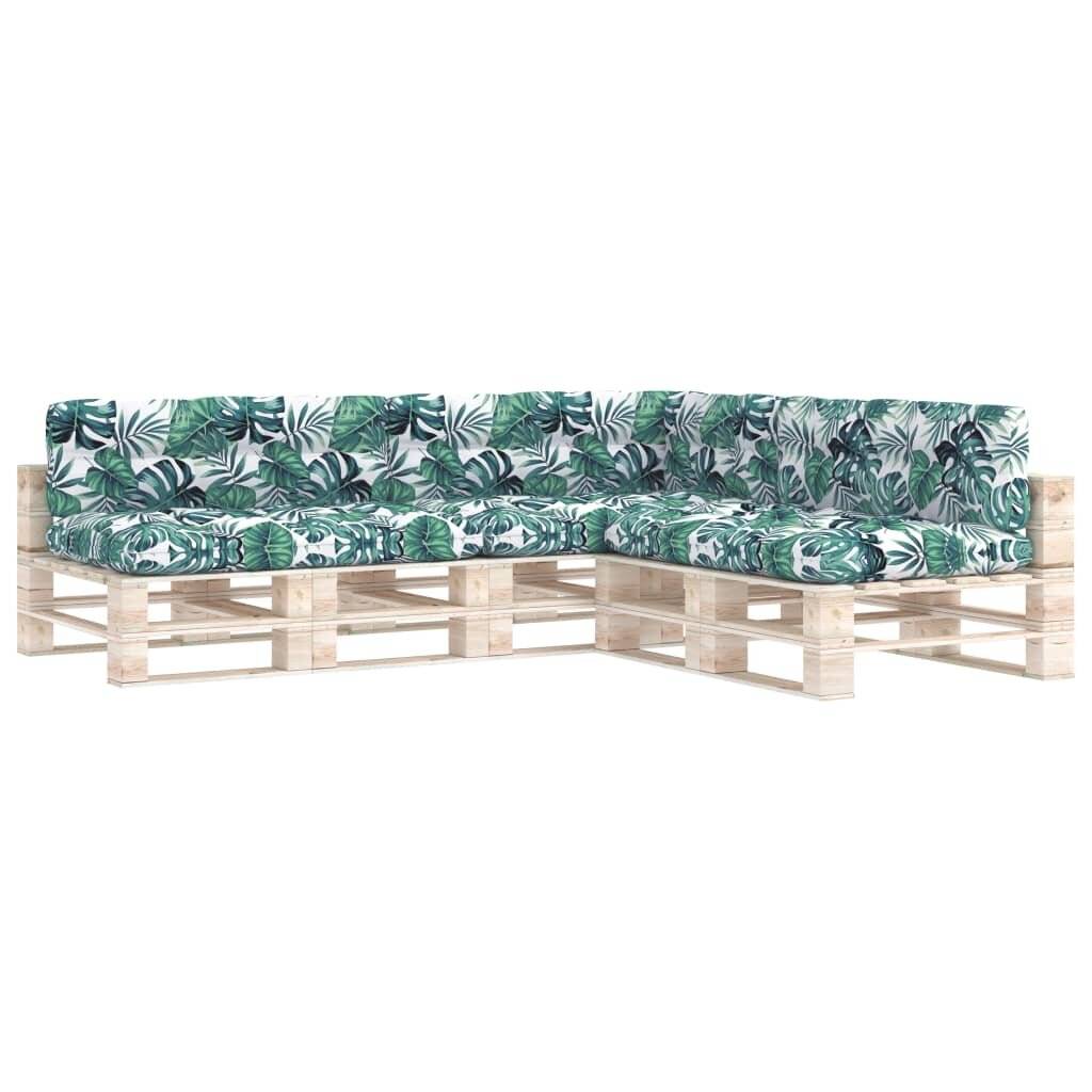 Palettensofa-Auflagen 7 Stk. Blattmuster-1