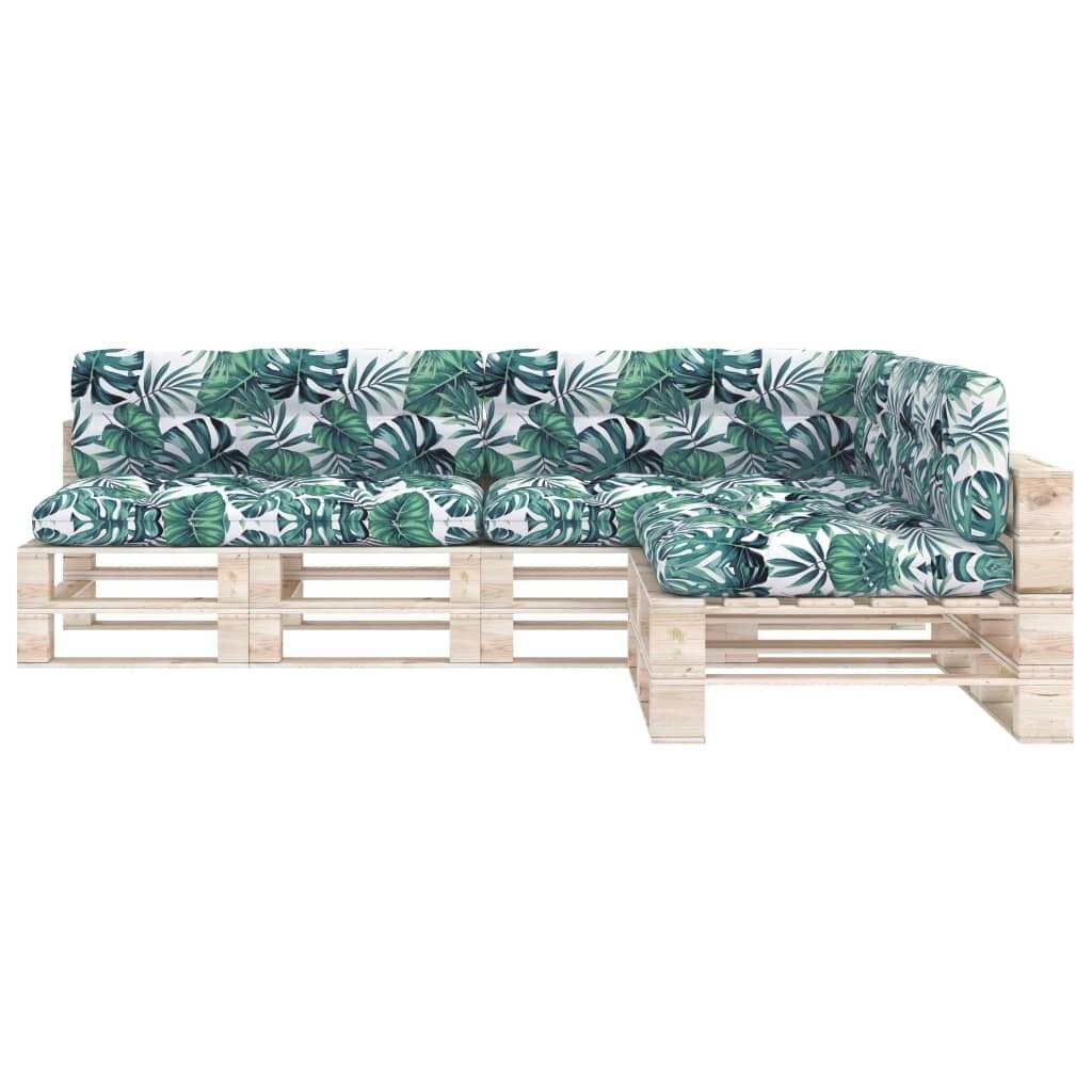Palettensofa-Auflagen 7 Stk. Blattmuster-2