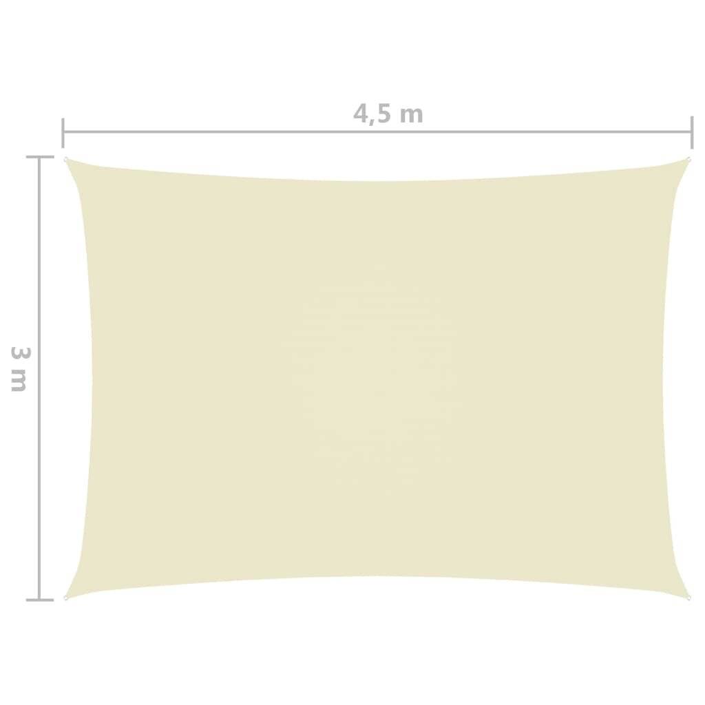 vidaXL Sonnensegel Oxford-Gewebe Rechteckig 3x4,5 m Creme-5