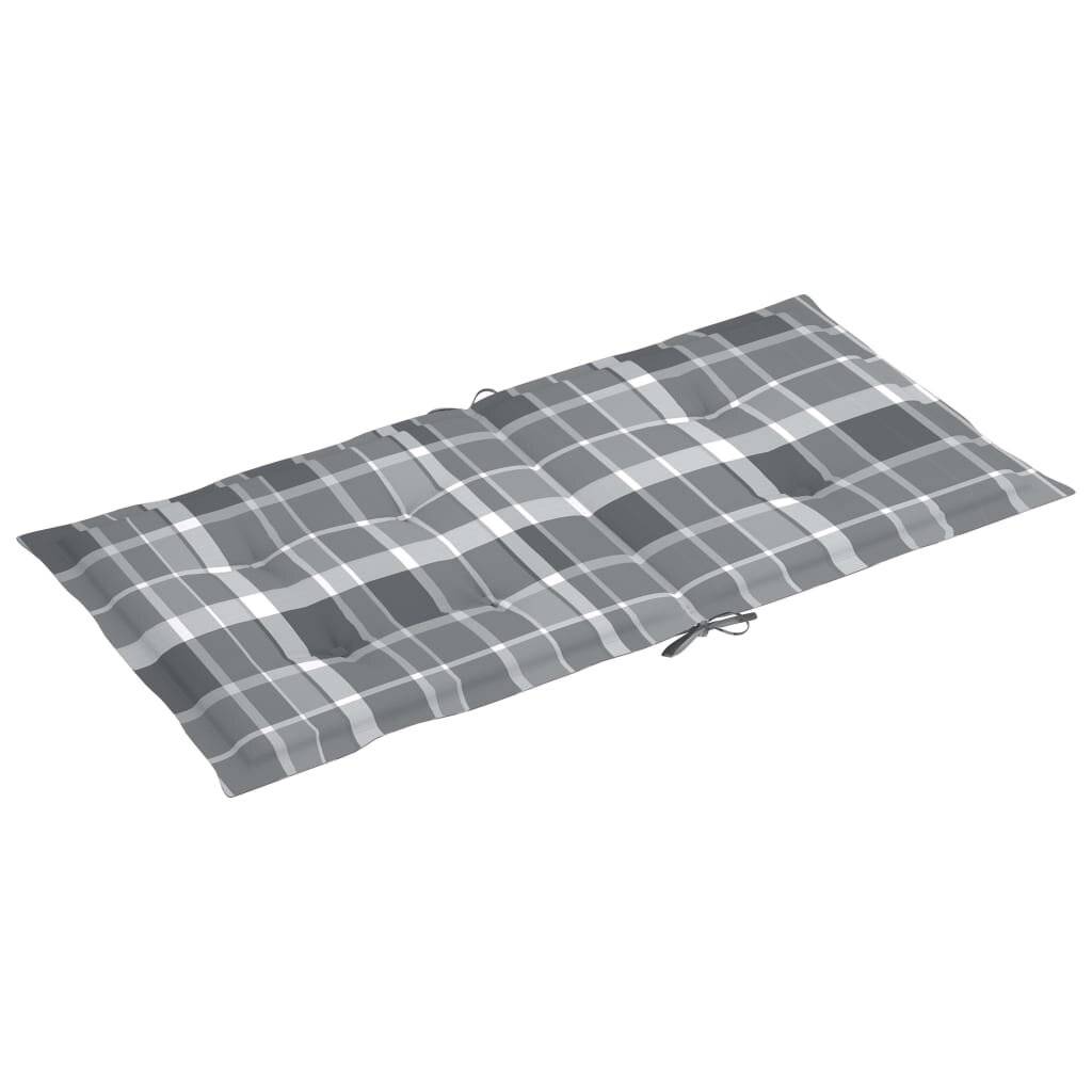 Gartenstuhlauflagen 4 Stk. Grau Karomuster 100x50x4 cm-2