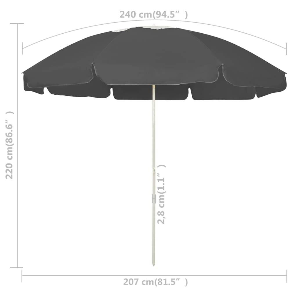 Strandschirm Anthrazit 240 cm-5