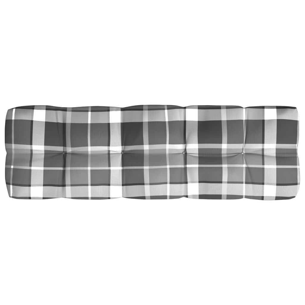 Palettensofa-Auflagen 5 Stk. Grau Karomuster-4