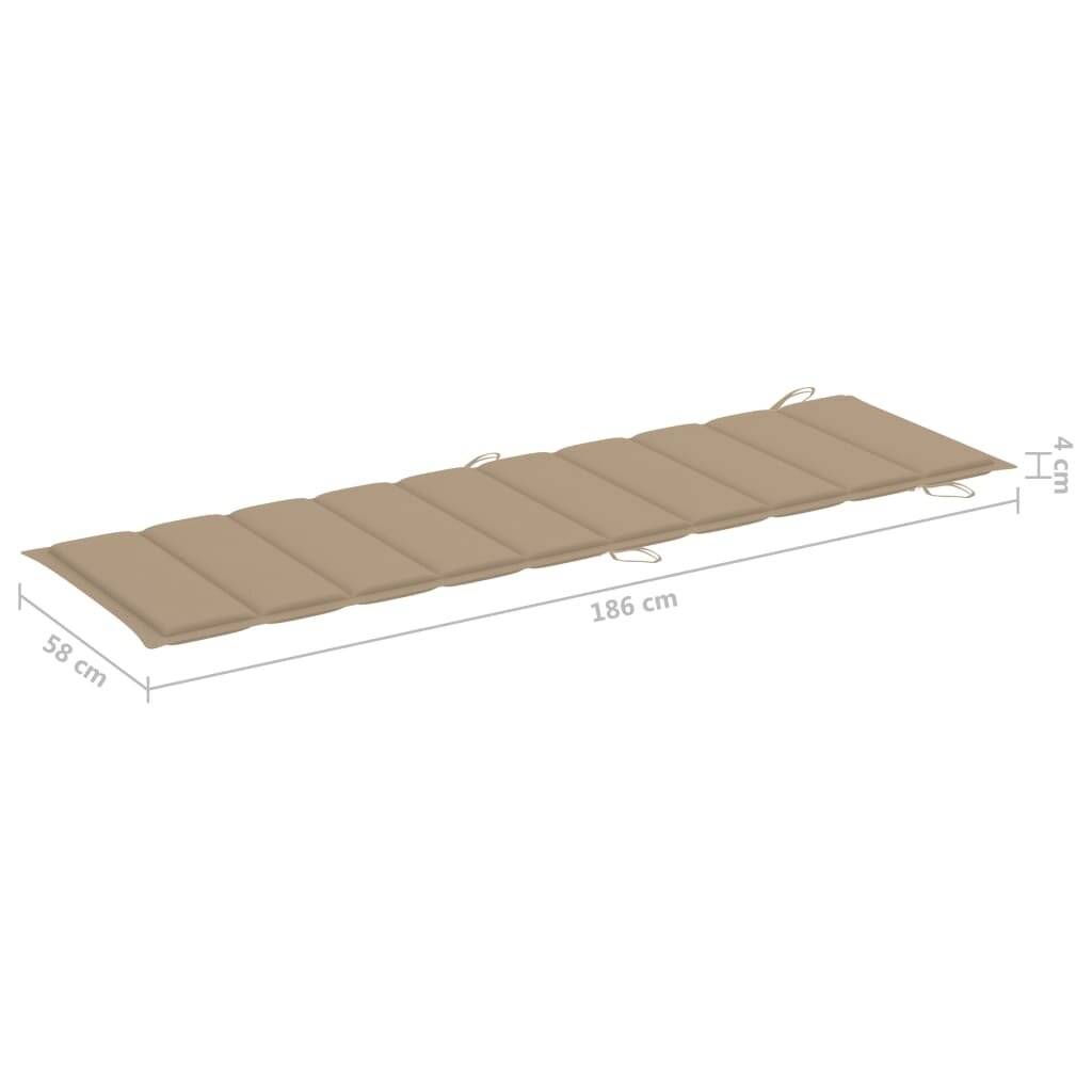 Symbolbild für vidaXL Sonnenliegen-Auflage Beige 186x58x4 cm Oxford-Gewebe