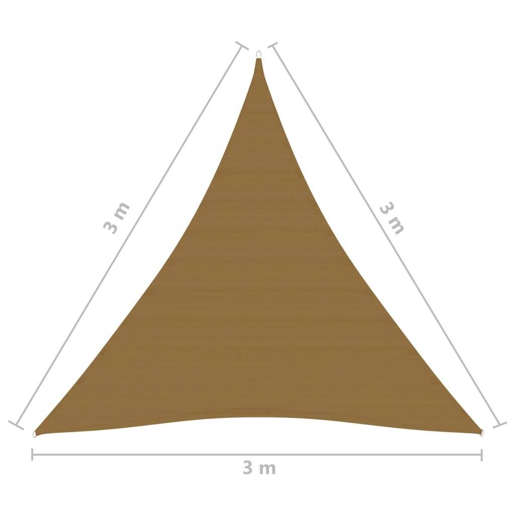 vidaXL Sonnensegel 160 g/m² Taupe 3x3x3 m HDPE-5