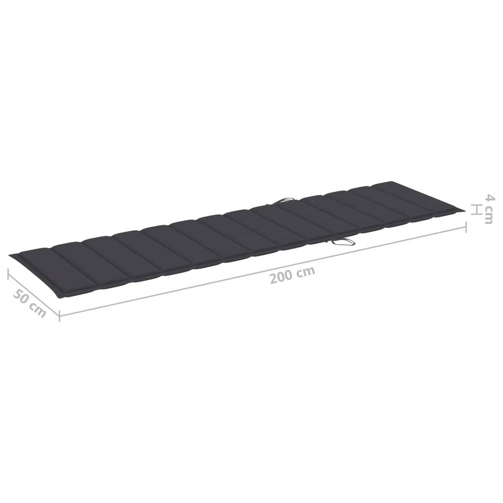 vidaXL Sonnenliegen-Auflage Anthrazit 200x50x3 cm Oxford-Gewebe-5
