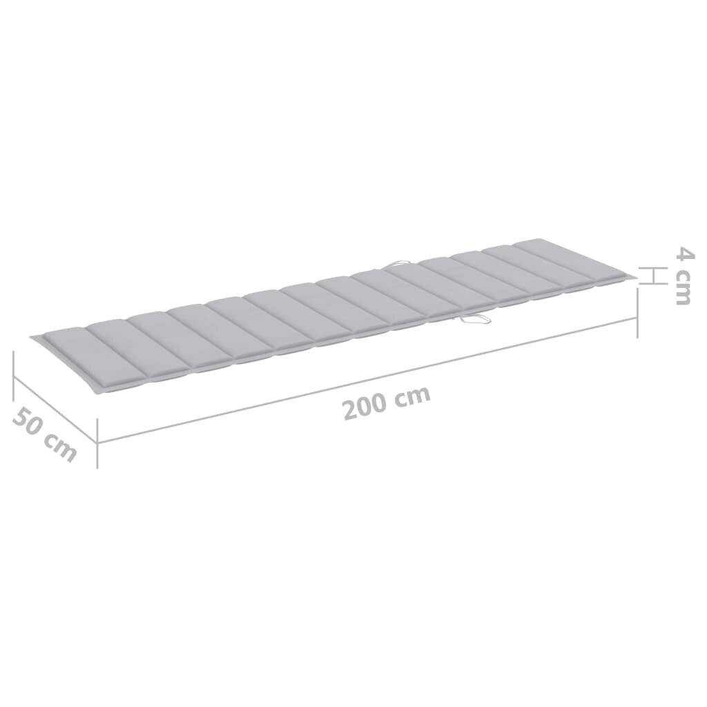 vidaXL Sonnenliegen-Auflage Grau 200x50x3 cm Oxford-Gewebe-5