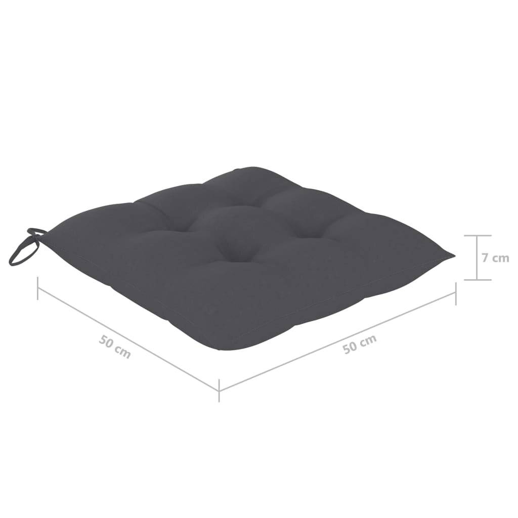 Stuhlkissen 2 Stk. Anthrazit 50x50x7 cm Stoff-5