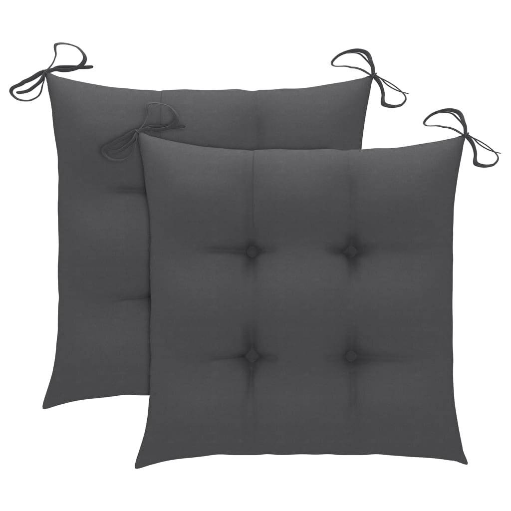 Stuhlkissen 2 Stk. Anthrazit 50x50x7 cm Stoff-0