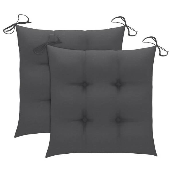 Stuhlkissen 2 Stk. Anthrazit 50x50x7 cm Stoff