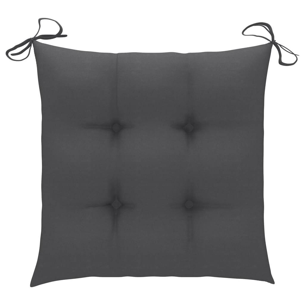 Stuhlkissen 2 Stk. Anthrazit 50x50x7 cm Stoff-1