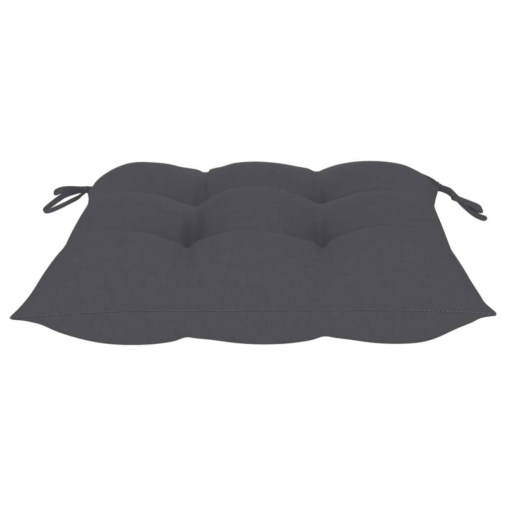 Stuhlkissen 2 Stk. Anthrazit 50x50x7 cm Stoff-3