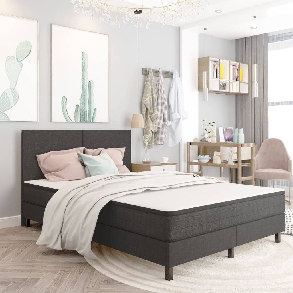 Boxspringbett Dunkelgrau Stoff 140x200 cm-5