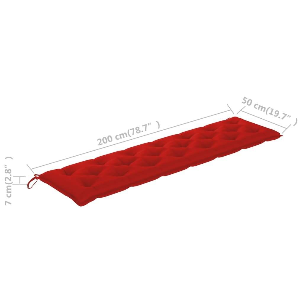Auflage für Hollywoodschaukel Rot 200 cm Stoff-5