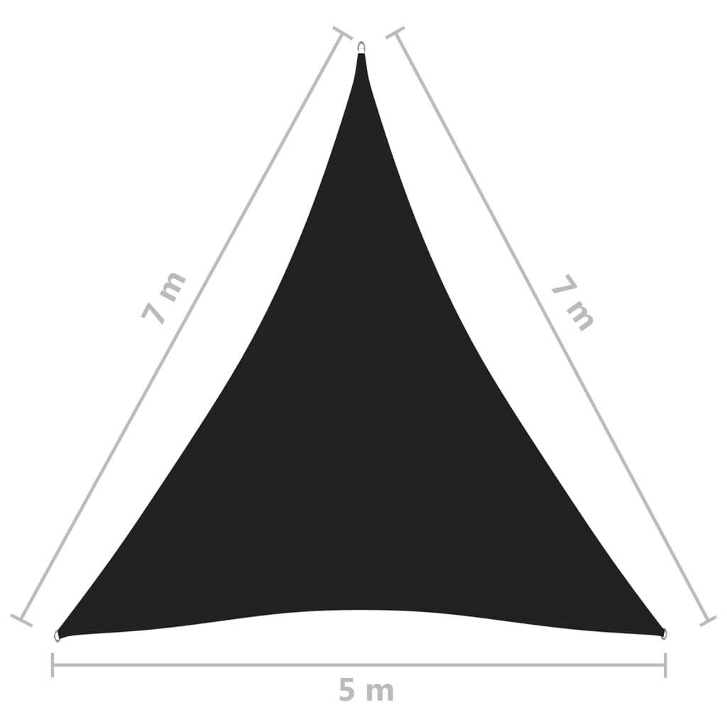 vidaXL Sonnensegel Oxford-Gewebe Dreieckig 5x7x7 m Schwarz-5