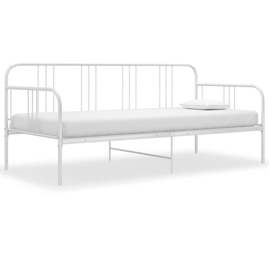 Schlafsofa Bettgestell Weiß Metall 90x200 cm-0