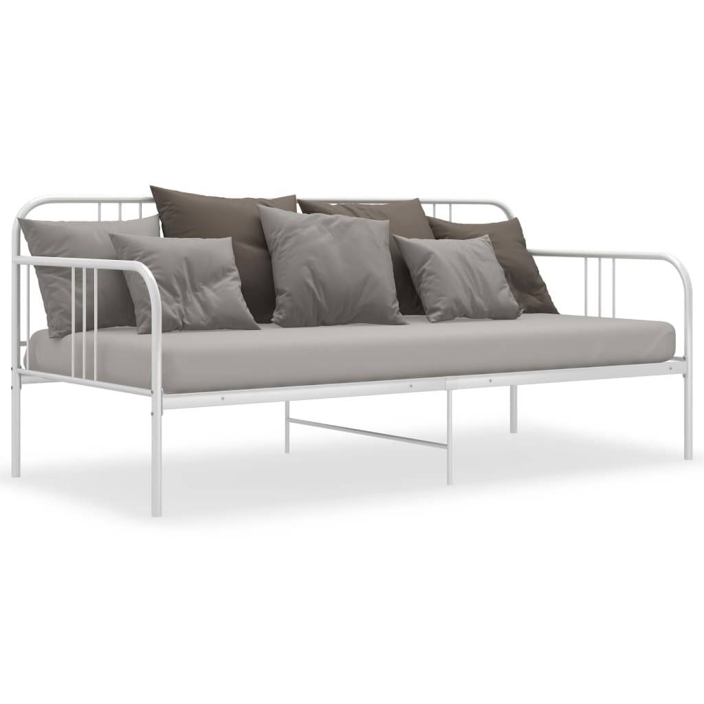 Schlafsofa Bettgestell Weiß Metall 90x200 cm-1