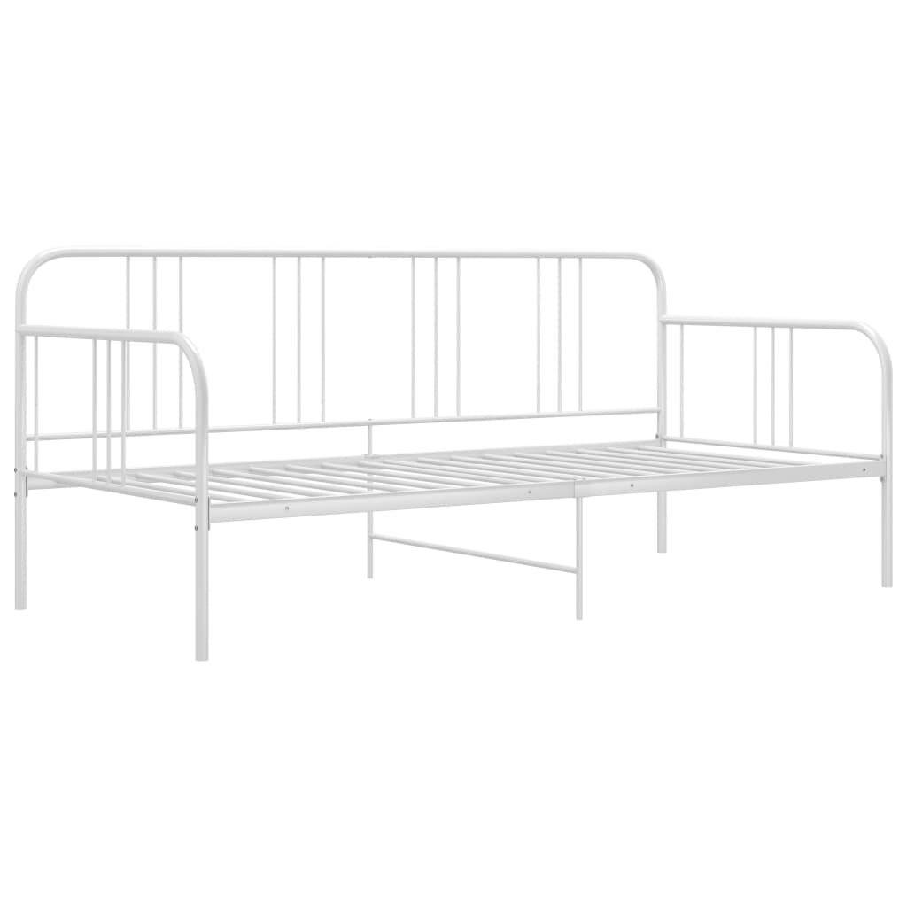 Schlafsofa Bettgestell Weiß Metall 90x200 cm-2