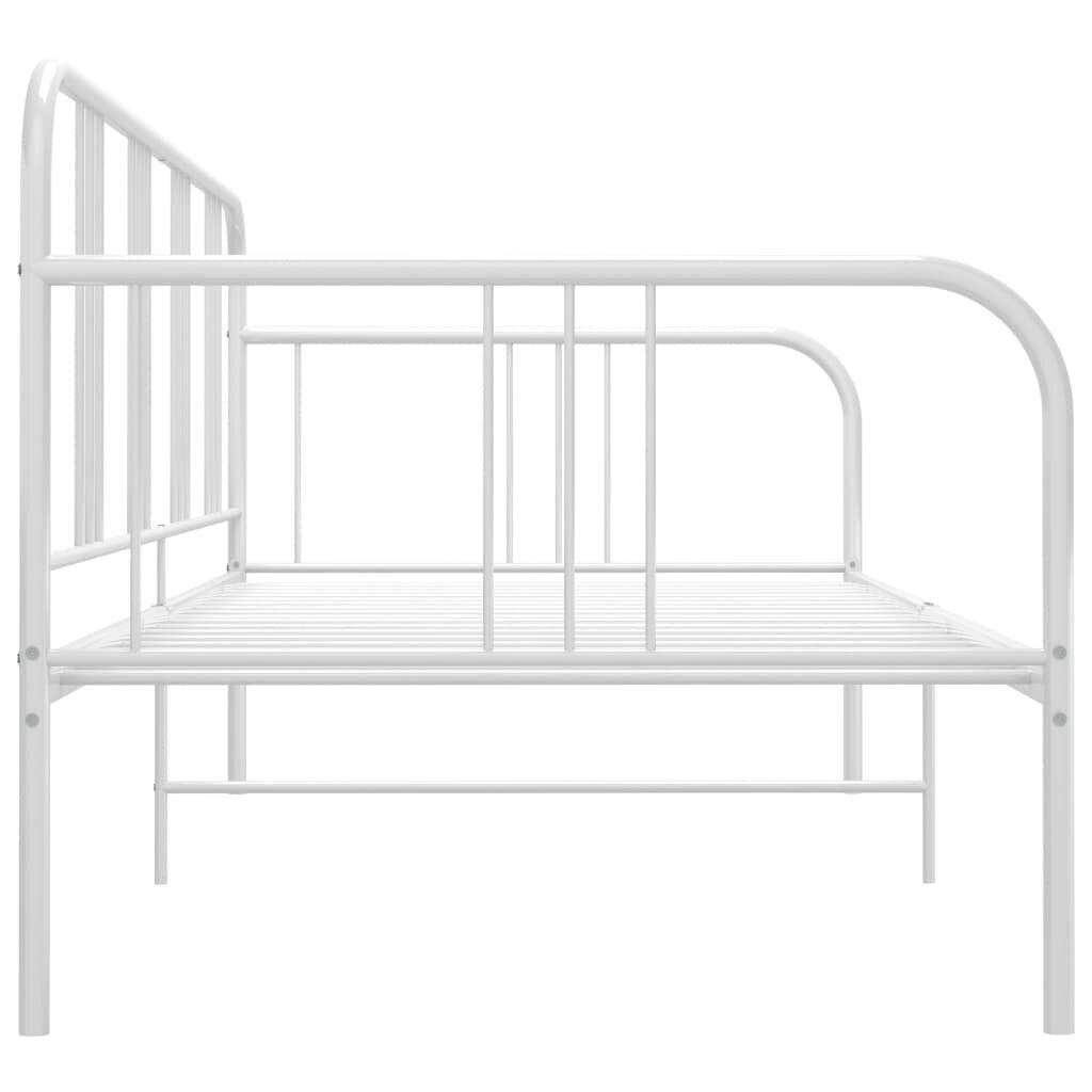 Schlafsofa Bettgestell Weiß Metall 90x200 cm-4