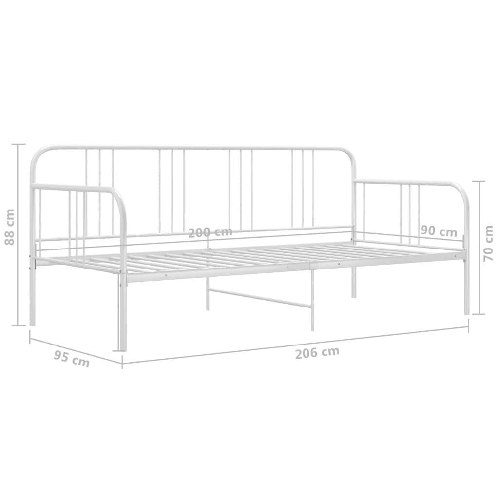 Symbolbild für Schlafsofa Bettgestell Weiß Metall 90x200 cm