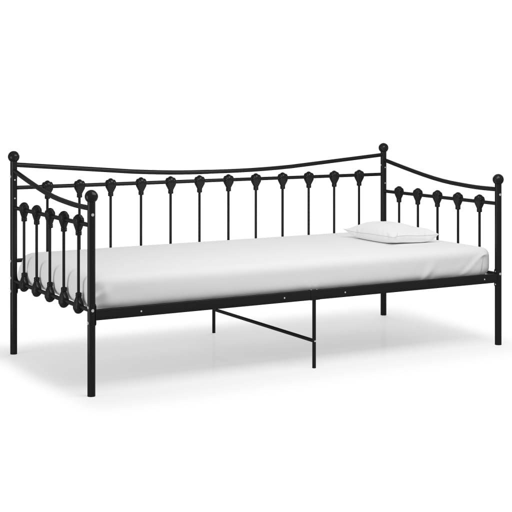 Schlafsofa Bettgestell Schwarz Metall 90x200 cm-1