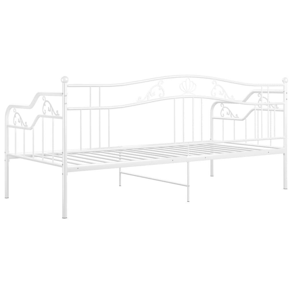 Schlafsofa Bettgestell Weiß Metall 90x200 cm-5